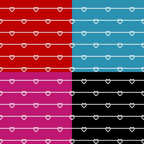 rope wires with heart knots seamless pattern vector image