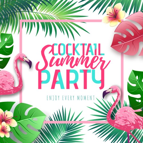 Summer cocktail party typography poster Vector Image