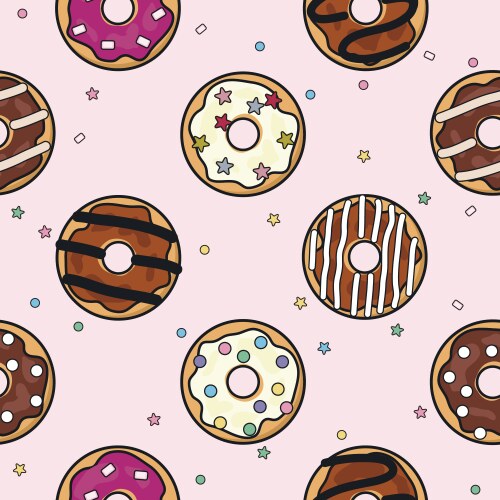 Seamless pattern with patriotic donuts Royalty Free Vector