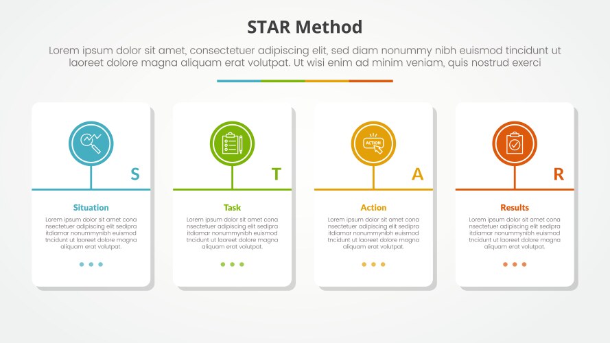 Star method infographic concept for slide Vector Image