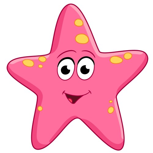 Cute starfish cartoon character Royalty Free Vector Image