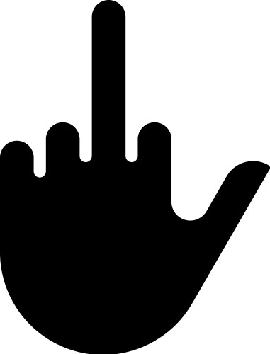 Middle finger black glyph icon Vector Image