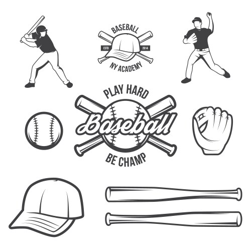 Baseball Logos & Insignias Vector Image