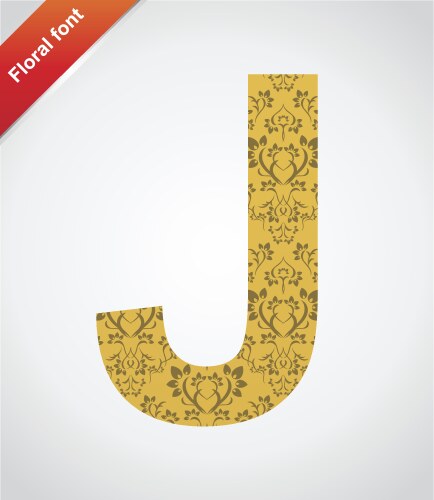 Floral font ornament letter vector image