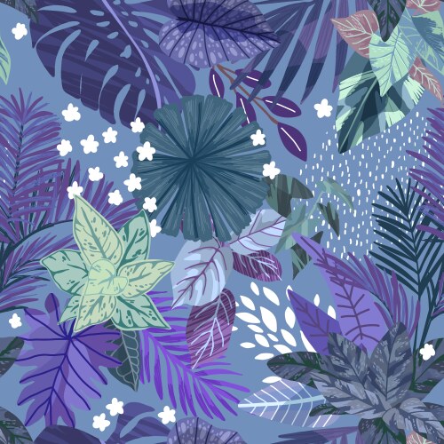 Tropical seamless pattern hand drawn art Vector Image