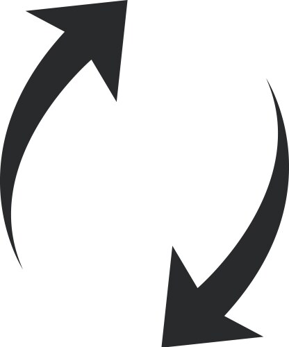 Arrows icon shape pointer reload progress vector image