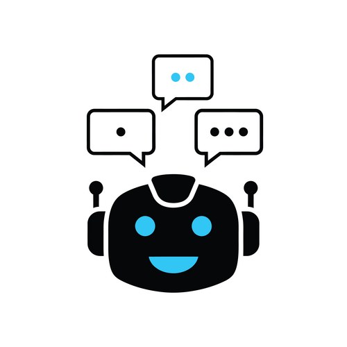 Chatbot Head Icon with Speech Bubbles – Royalty-Free Vector | VectorStock