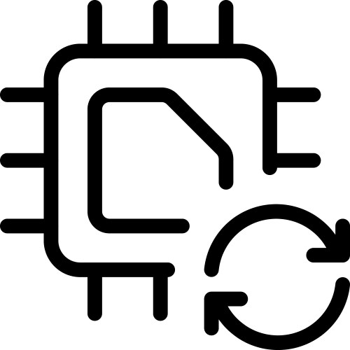 Upgrading or resetting the data on a microchip vektorbild