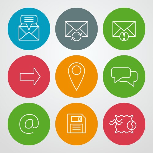 Line icons set for web site design and mobile apps vector image