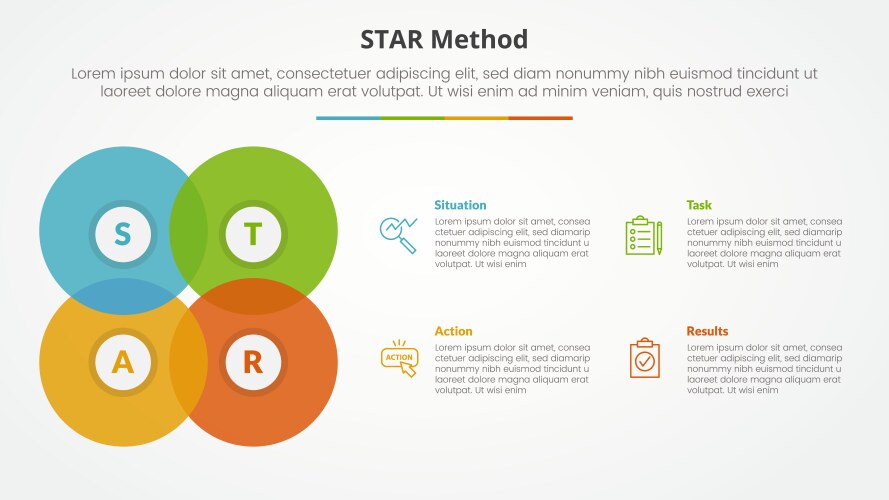 Star method infographic concept for slide Vector Image