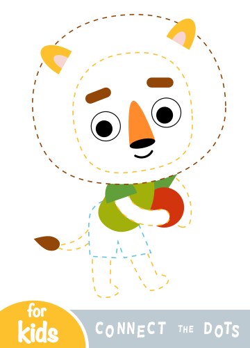 Connect the Dots: Lion Game Vector Image