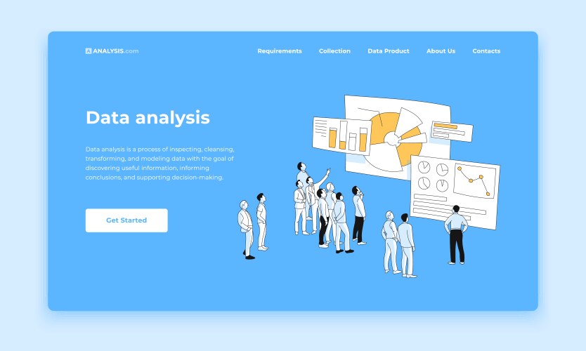 Digital analytics data analysis science web vektorbild