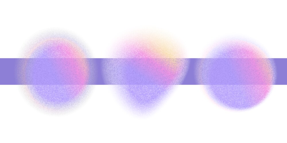 Grainy distorted grungy abstract forms set blob vector image