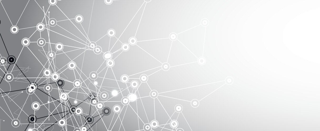 Neural network concept connected cells with links vector image