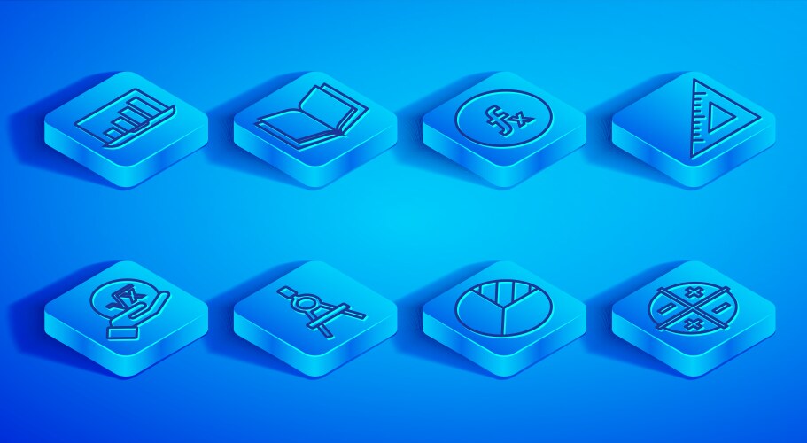 Set line laptop with graph chart open book vector image