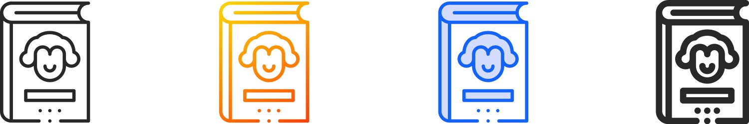 Biography iconthin linear gradient blue stroke Vector Image