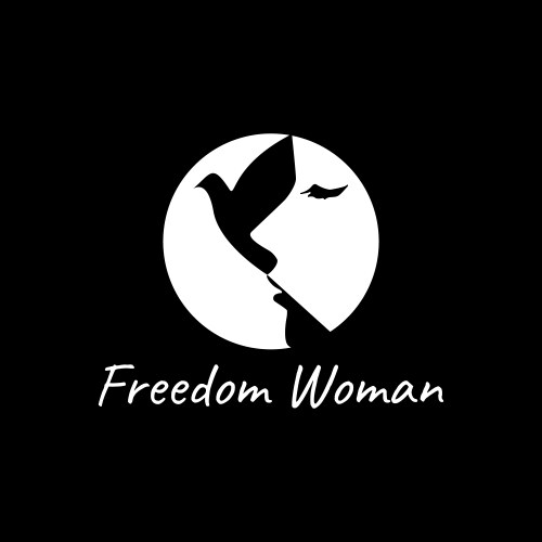 Freedom Bird Logo - Elegant Woman Vector Image