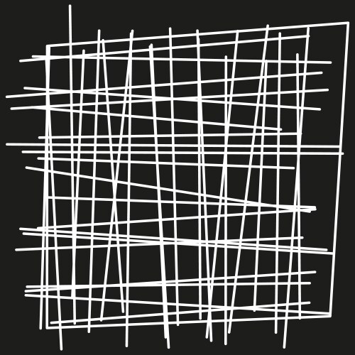 Crossed line pattern chaotic mesh abstract sketch vector image