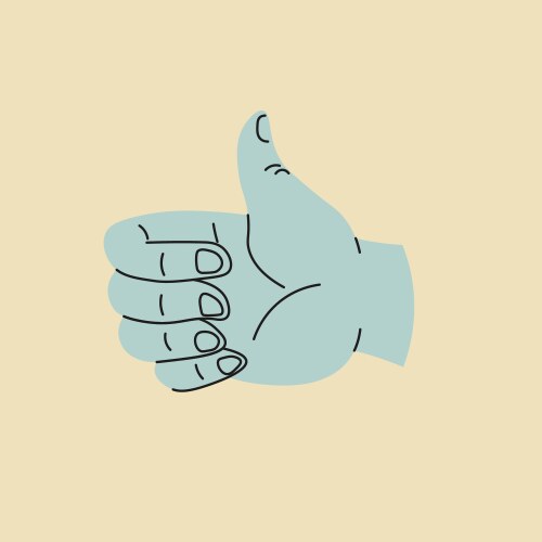 positive and affirmative gesture thumb upward vector image