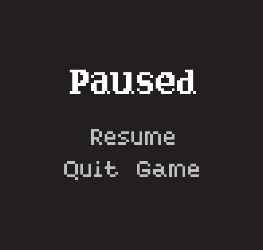 8-bit pixel text game pause menu background icon vector image