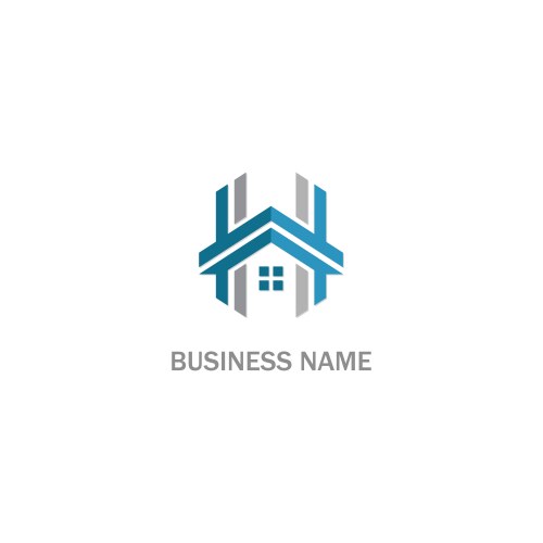 House roof initial letter h logo Royalty Free Vector Image