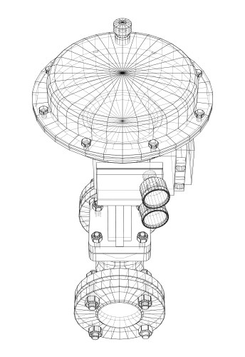 Valve with automatic electro-actuated vector image