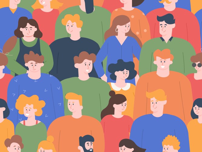 People crowd pattern group portraits Vector Image