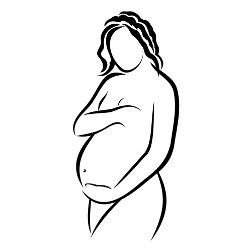 Pregnant woman sketch Vector Image