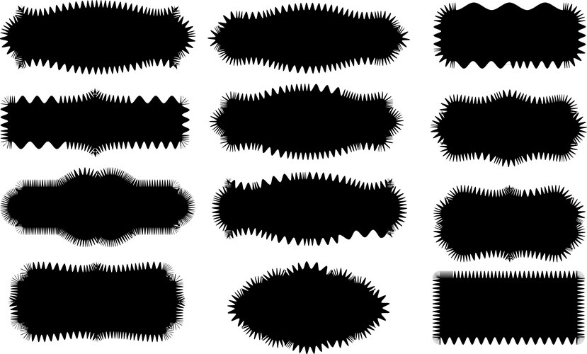 Set of rectangle frames with zigzag scallop Vector Image