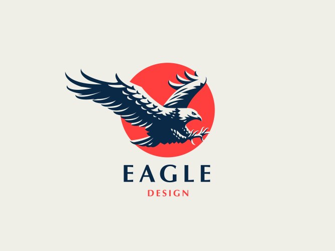 Creative flying golden eagle logo Royalty Free Vector Image