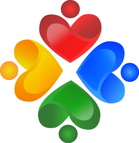 Teamwork people around logo Royalty Free Vector Image