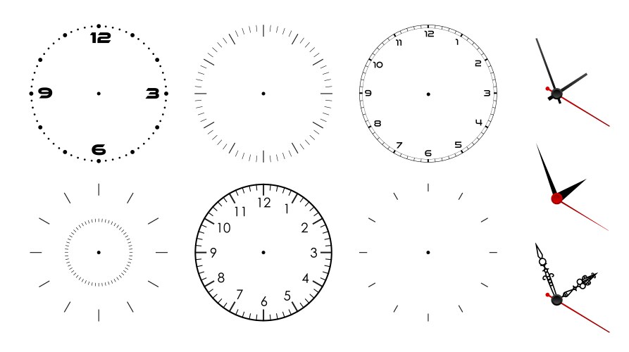 Isolated Clock Face on White Background – Royalty-Free Vector | VectorStock