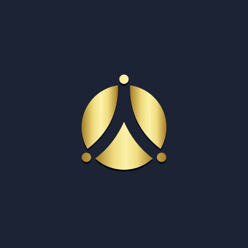 Round shape circle gold logo Royalty Free Vector Image