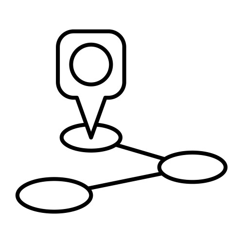 Webroute planning location icon the path from Vector Image