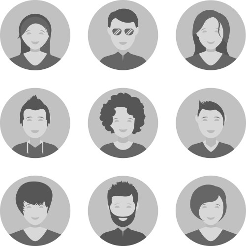 People avatar flat design collection Royalty Free Vector