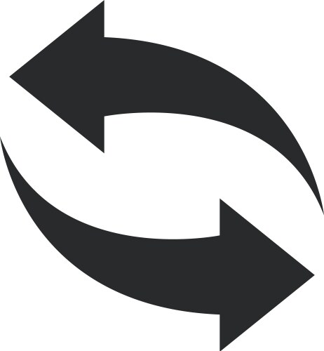 Arrows icon shape pointer reload progress vector image