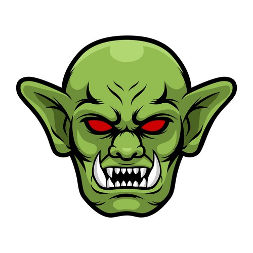Angry goblin head Vector Image