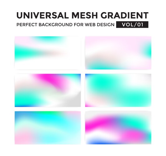 Iridescent colored universal mesh gradient vector image
