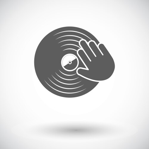 Vinyl disc whit hand Vector Image