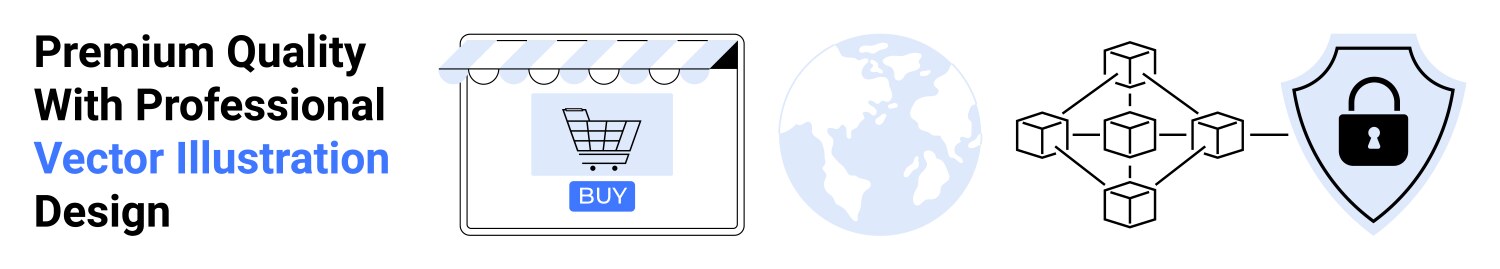E-commerce storefront blockchain network vektorbild