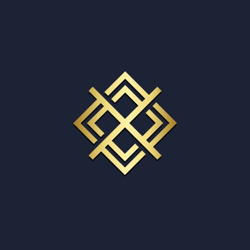 Square cube shape line geometry logo Royalty Free Vector