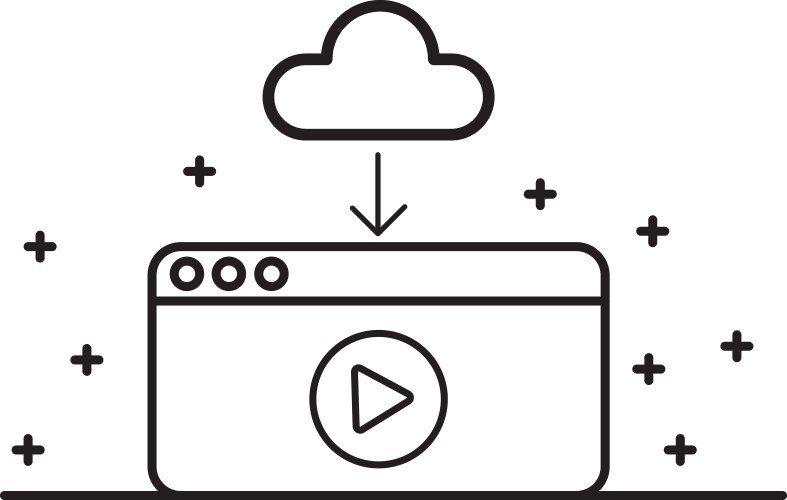 Webpage template with interface set line icons vector image