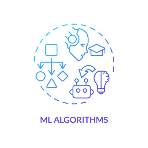 2d customizable thin line icon ml algorithms vector image