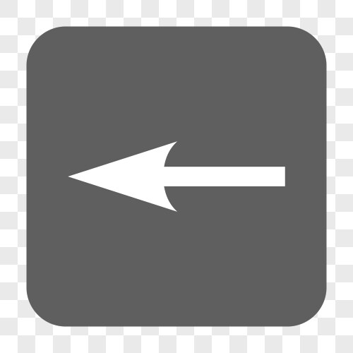 Sharp arrow left rounded square button vector image