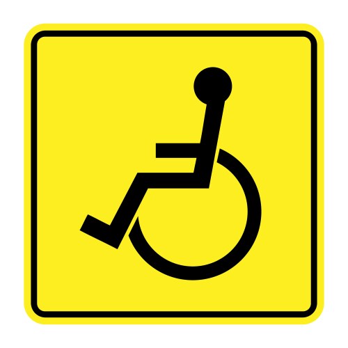 disabled yellow sign vector