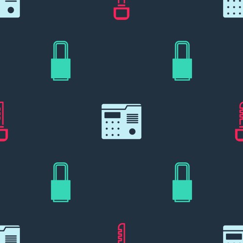 Set key house intercom system and lock vector image