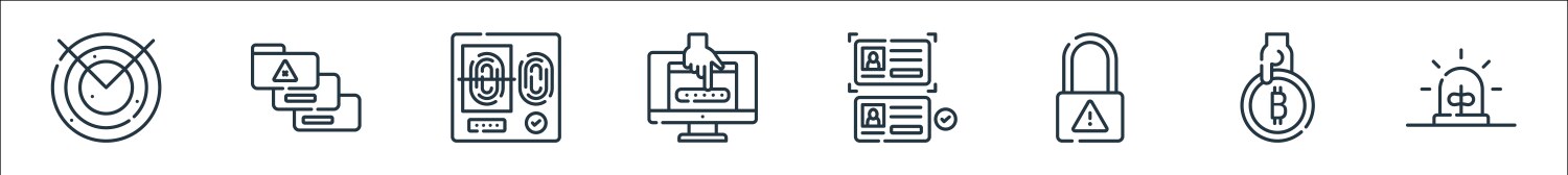 Hacker line icons linear set quality vector image