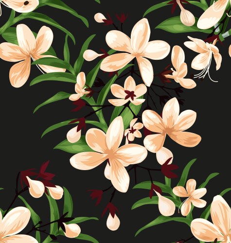 Tropical Floral Pattern Vector Image