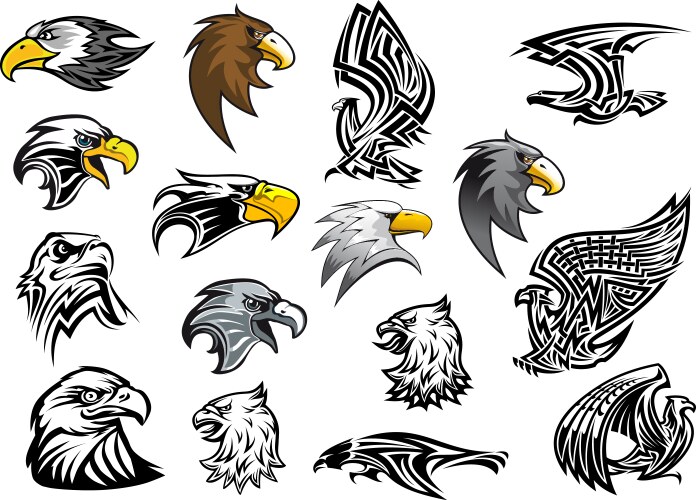 Eagle Heads - Cartoon & Emblem Vector Image
