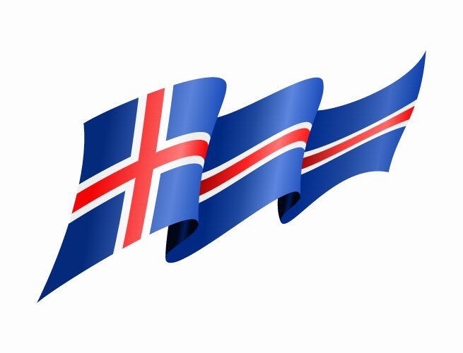 Icelandic flag wavy abstract background vector image